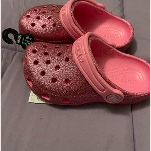 Crocs Toddler size 9 Pink Glitter